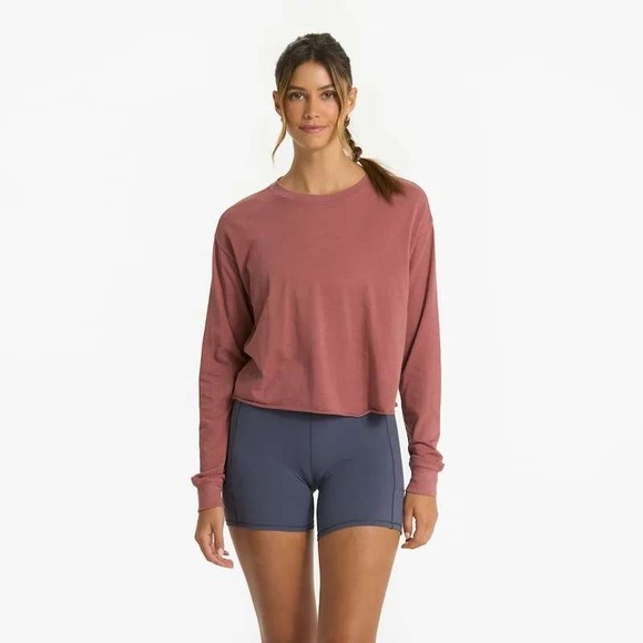 Vuori Tops - Vuori Coast tee boxy terracotta euc Med cozy post workout daywear fun athleisure